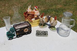 lot 145 image: whatnots chickens, truck, monkey see monkey do and others see pictures