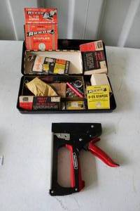 lot 158 image: Craftsman stapler boxes of staples and more see pic