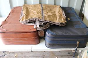 lot 177 image: Two suitcases and a garment bag