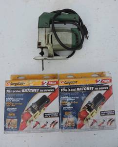 lot 108 image: Companion jigsaw and two 15 foot ratchet straps