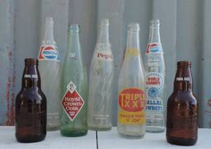 lot 116 image: Vintage bottles Pepsi,Ibc root beer,rc, triple xxx