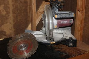 lot 323 image: Chicago Electric Miter Chop Saw and 2 Extra Blades