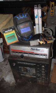 lot 3 image: Powr-Krat 230 Continuous Amperage Control Welder with Chicago Welding electrodes, Helmet and more