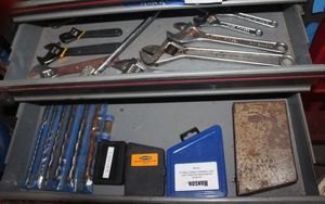 lot 391 image: Selection of Crescent Wrenches and Drillbits
