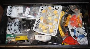 lot 459 image: Weedeater Spools, Fuel Filters and Stop Valves, Casters and more