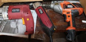 lot 217 image: Chicago Electric Swivel Head Shear, Chicago electric Multifunction Power Tool, Black and Decker 12 Drill