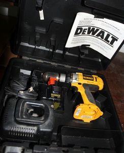 lot 239 image: DeWalt Battery Powered Drill and Charger, Battery and Case