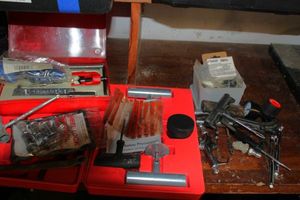 lot 241 image: Tire Fixing Sets, Tools, Pugs, Patches and Pressure Gauges