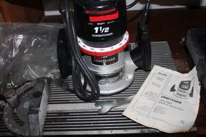 lot 258 image: Craftsman Plunge Router in Plastic Carry Case and Router Table Top