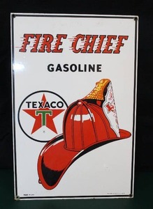 lot 9 image: metal Texaco fire chief sign
