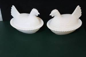 lot 26 image: Hens in a nest about 7 inches long about 5 and a half tall