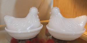 lot 36 image: Hens in a nest 4 inches or so long and about 3 Inches tall