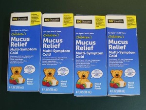 lot 58 image: childrens mucus relief multi-symptom cold they all exp. sep 2025