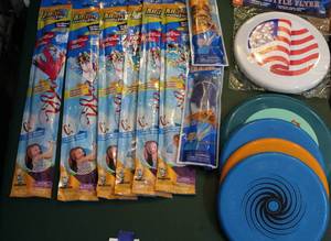 lot 71 image: lot of kites frisbees and hand gliders