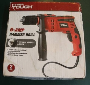lot 87 image: Hyper tough 6 amp hammer drill