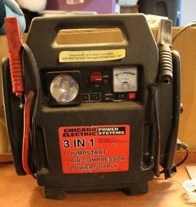 lot 119 image: Chicago electric 3 in 1 jump starter air compressor  power supply