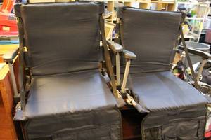 lot 120 image: 2 foldable stadium chairs