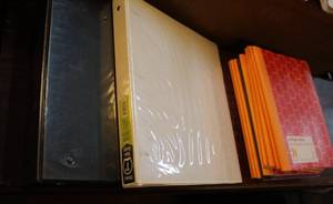 lot 121 image: 3 ring binders and note books