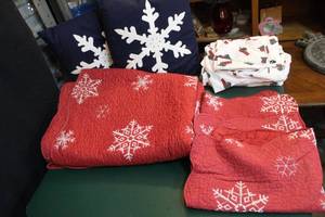 lot 133 image: Comforter pillow shams sheet set and two pillows