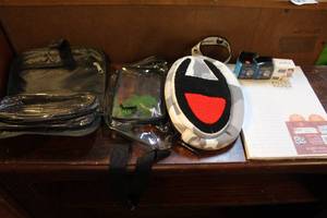 lot 145 image: To around the waist bags and a over night bag and e jaw toners pack of paper
