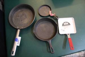 lot 172 image: Cast iron pans and more see picture