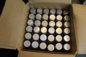 lot 173 image: 36 glass jars with screw on tops