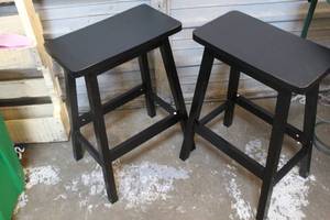 lot 211 image: To black wood stools