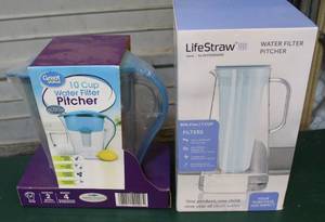 lot 221 image: 10 cup water filter pitcher  LifeStraw water filter pitcher