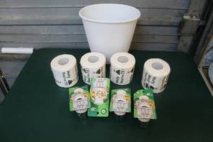 lot 238 image: Small trash can 4 rolls of holly  youre 75  and for Air wicks