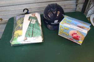 lot 243 image: Safety hat and Fiona costume and non-spill egg coloring kit