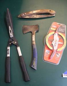 lot 249 image: Loppers  ax  saw wire stripper cable cutters