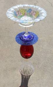 lot 293 image: glass handmade bird bath
