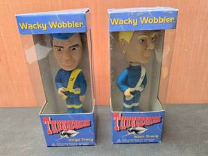 lot 72 image: NEW Lot of 2 Funko Wacky Wobbler Thunderbirds.  Virgil Tracy & Alan Tracy