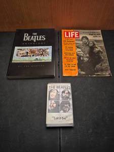 lot 74 image: Lot of Misc Beatles Items.  Let It Be VHS & More