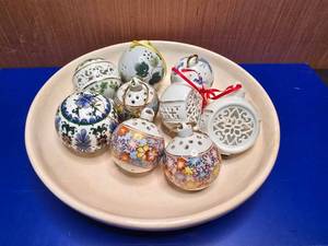 lot 91 image: Lot of Misc Porcelain Christmas Ornaments