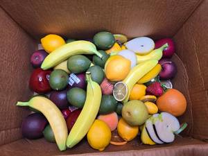 lot 112 image: Large Box Full of Decorative Fruit