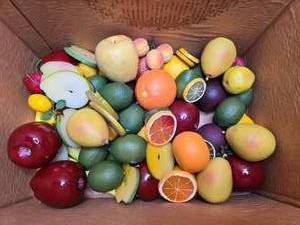 lot 113 image: Large Box Full of Decorative Fruit