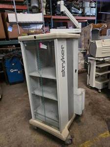 lot 141 image: Stryker Rolling Medical Cabinet w Monitor Mount & Power