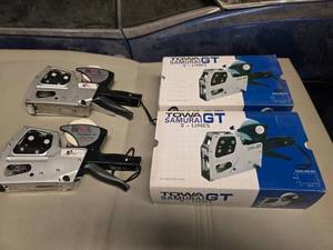 lot 148 image: Lot of 2 DayMark 4.5 Date Coding Guns & 2 Towa Samurai GT Pricing Guns