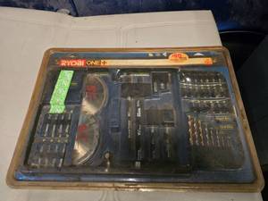lot 151 image: Sealed Ryobi One Cordless Tool Accessory Kit.  45 Pieces Total