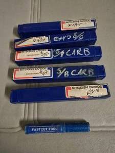 lot 182 image: Lot of 6 Carbide Cutting Bits.  Mitsubishi Carbide (Qty 5) & Fastcut (Qty 1)
