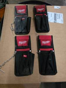 lot 236 image: Lot of 4 Milwaukee Tool Belt Compact Utility Pouches