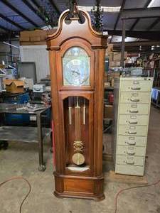 lot 221 image: Hand Wound Grandfather Clock, Missing Front Lower Glass