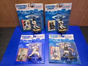 lot 329 image: Lot of 4 1997 Edition Starting Lineup MLB Figures On Card.  Includes Nolan Ryan Minor League Figure (Sent To Collectors Club Members Only)