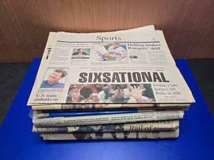 lot 349 image: Lot of NBA, NHL & Soccer Headlined Newspapers