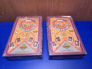 lot 376 image: 2 Sealed 1991-1992 Upper Deck NBA Cards.  36 Sealed Packs Per Box.  12 Cards Per Pack.