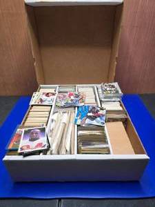 lot 399 image: Large Box FULL of Misc NFL Cards.  Includes 1993 Bowman, 1993 Upper Deck, Sealed Classic Proline Live Cards & MORE
