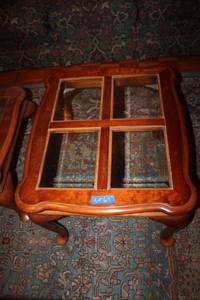 lot 67 image: Side table with 4 glass panels