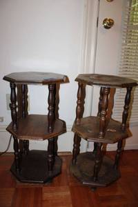 lot 53 image: Pair of wood plant stands
