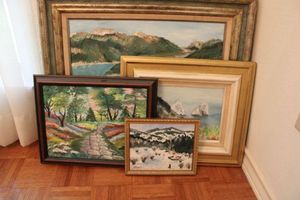 lot 112 image: Wall art canvas paintings